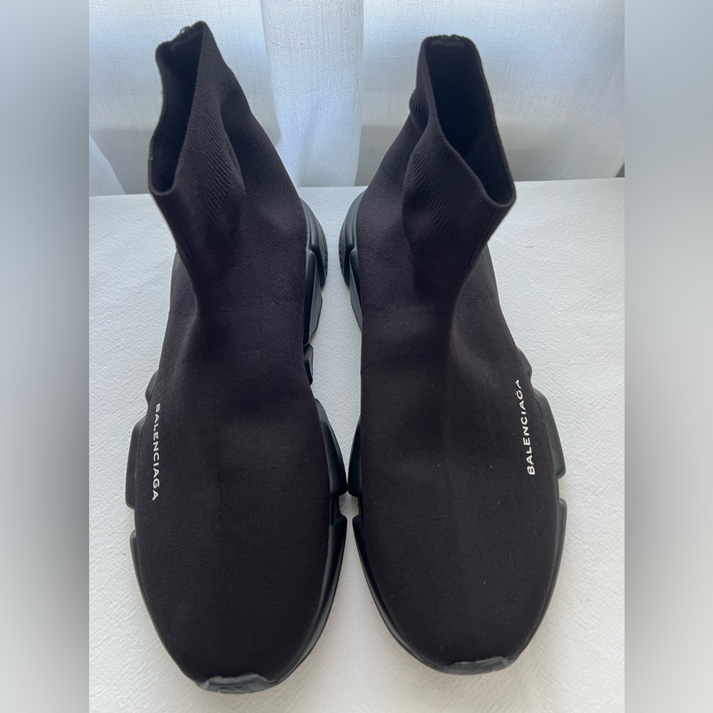 BALENCIAGA Speed Knit Sock Trainer Sneakers in Black Size 11 New - Picture 2 of 16